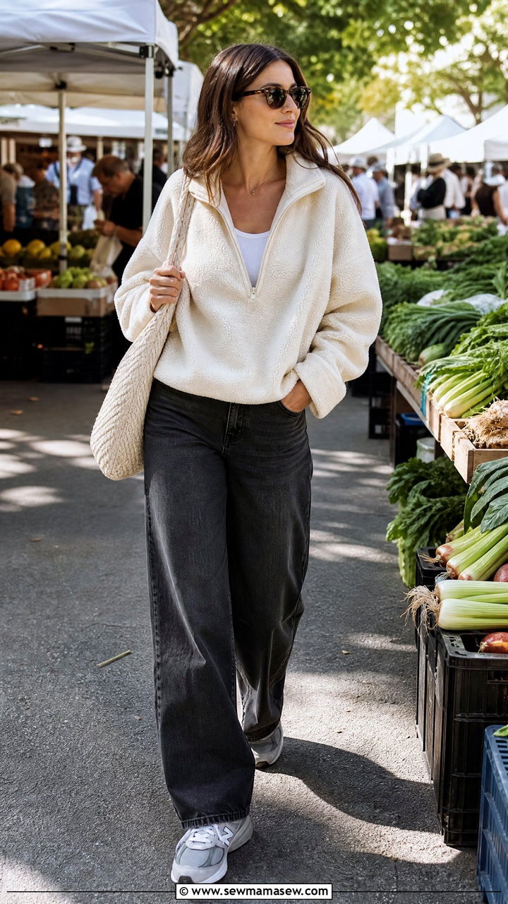 Fleece Jacket Wide Leg Jeans Outfit 2026 - 25 Gorpcore outfit ideas 2026