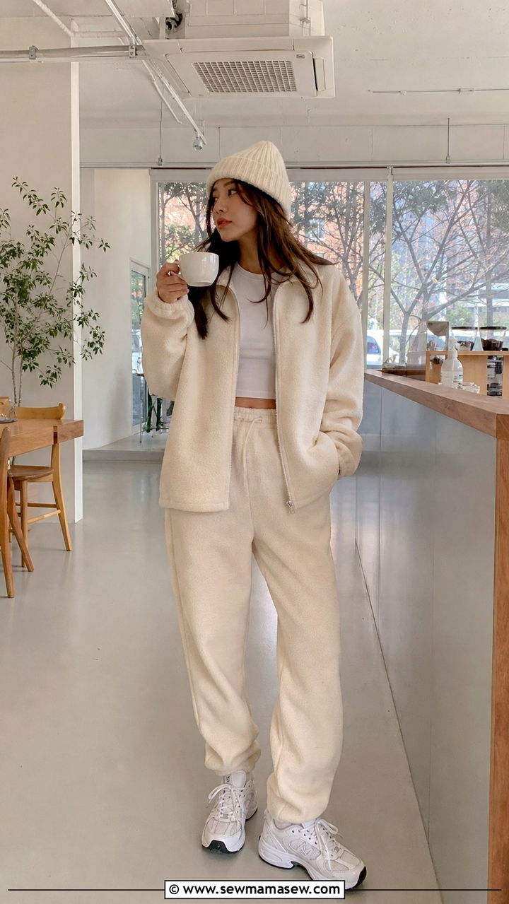 Fleece Jacket With Joggers Outfit Seoul Casual - 40 Seoul outfit ideas