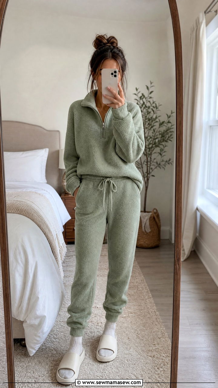 Fleece Pullover And Joggers - 30 Cozy reading outfit ideas