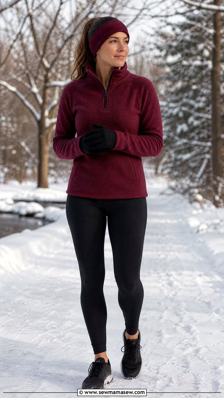Fleece Pullover and Thermal Running Tights - 20 5K outfit ideas