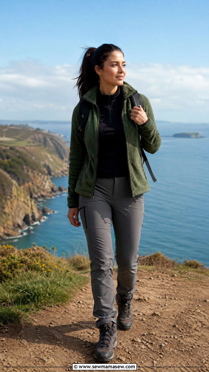 Fleece jacket and hiking trousers Dublin outfit - 35 Dublin outfit ideas