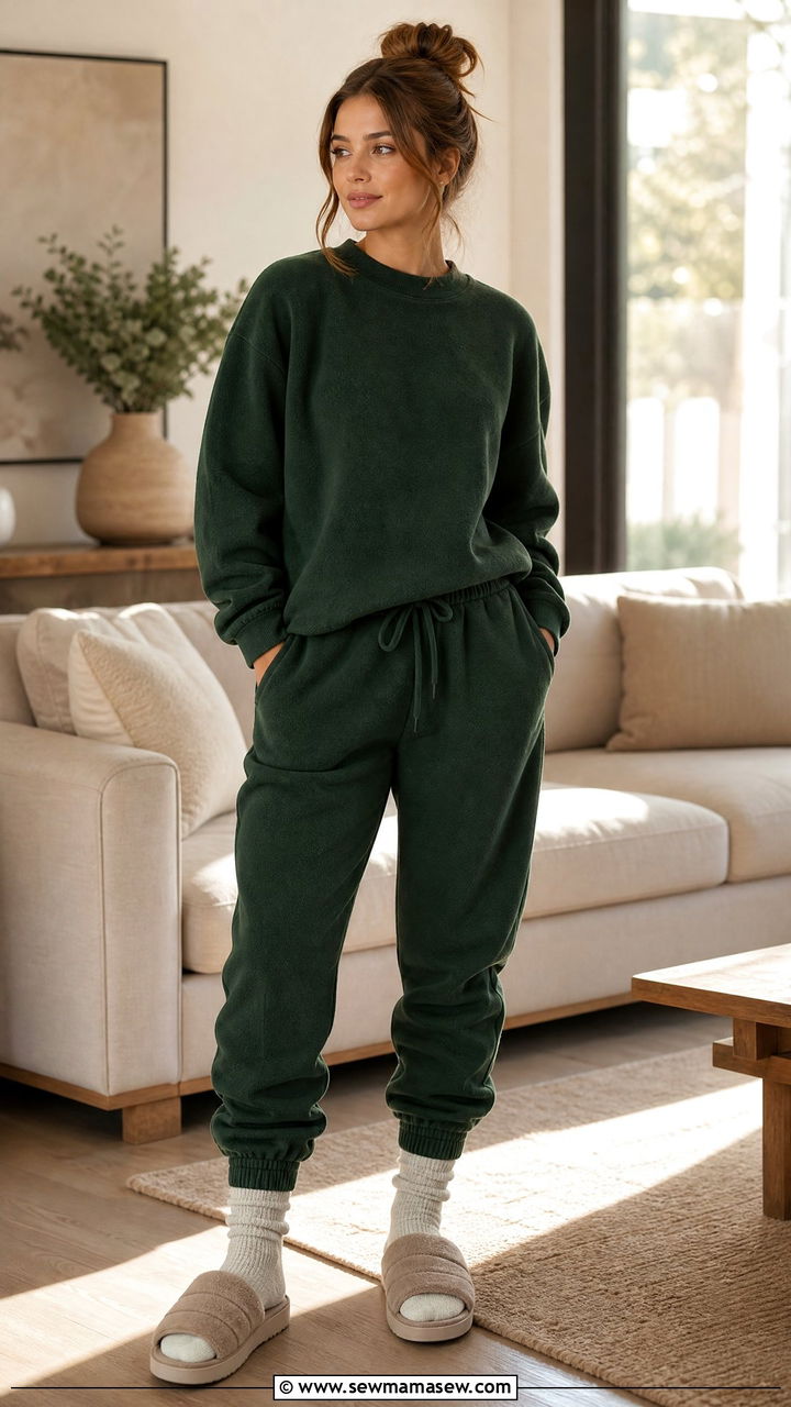 Fleece sweatsuit set - 30 Cozy at home outfit ideas
