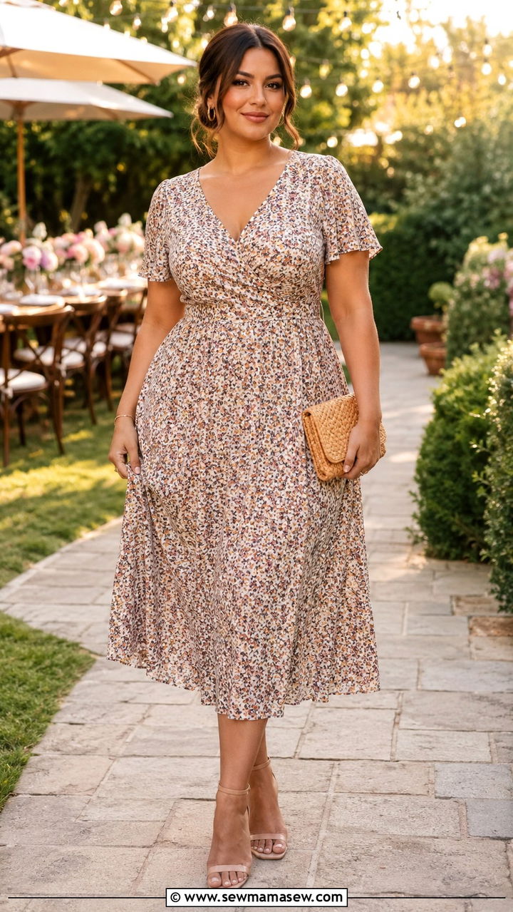 Floral A Line Dress Wedding Guest Wide Hips - 25 wedding guest outfits for women with wide hips