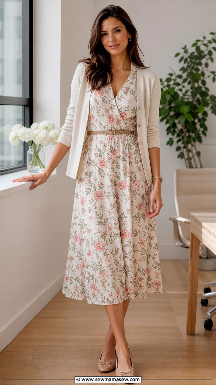 Floral Dress with Cardigan Outfit - 25 how to style dress outfits