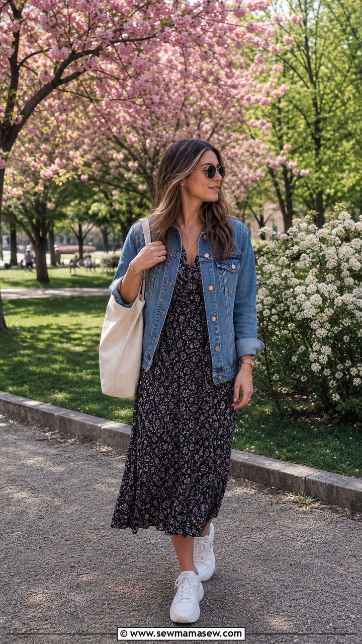 Floral Dress with White Sneakers Milan - 40 What to wear in Milan