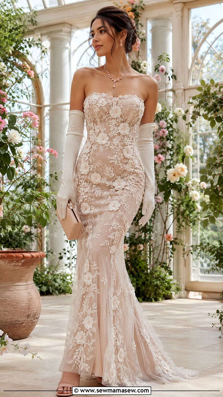 Floral Embroidered White Tie Evening Gown - 25 White tie event outfit ideas