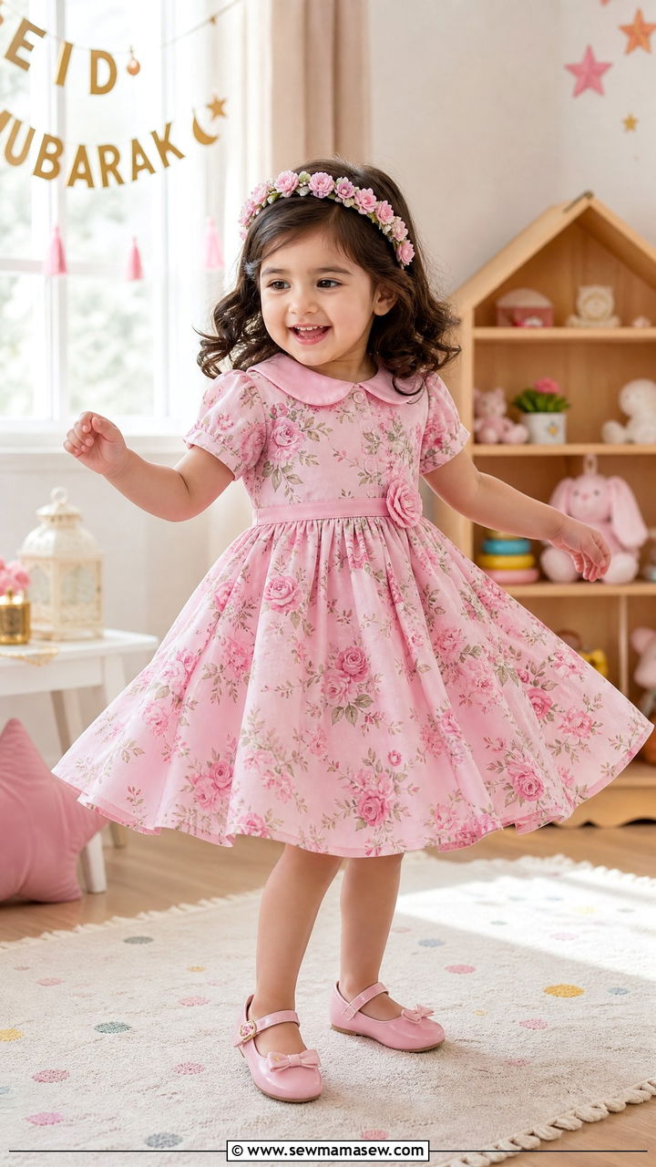 Floral Frock For Little Girls - 30 Eid outfits for girls