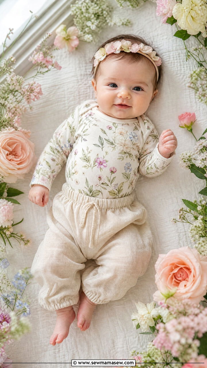 Floral In Bloom Bodysuit With Petal Headband - 20 Baby announcement outfit ideas
