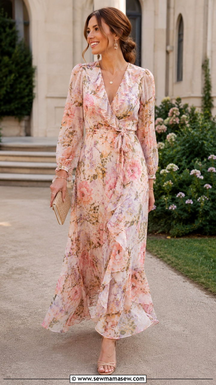 Floral Maxi Dress Bridal Shower Guest Outfit - 30 classy bridal shower outfit ideas
