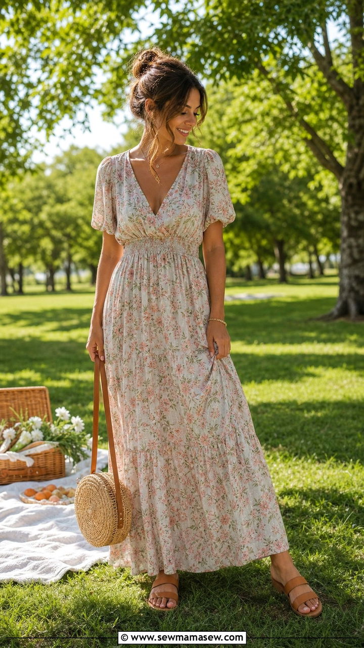 Floral Maxi Dress Casual Everyday Look - 35 casual maxi dress outfits