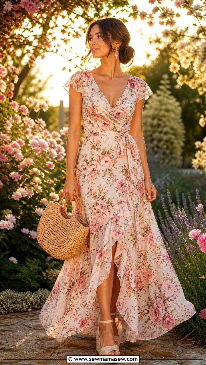 Floral Maxi Dress Hot Weather Outfit - 40 hot weather outfits for women