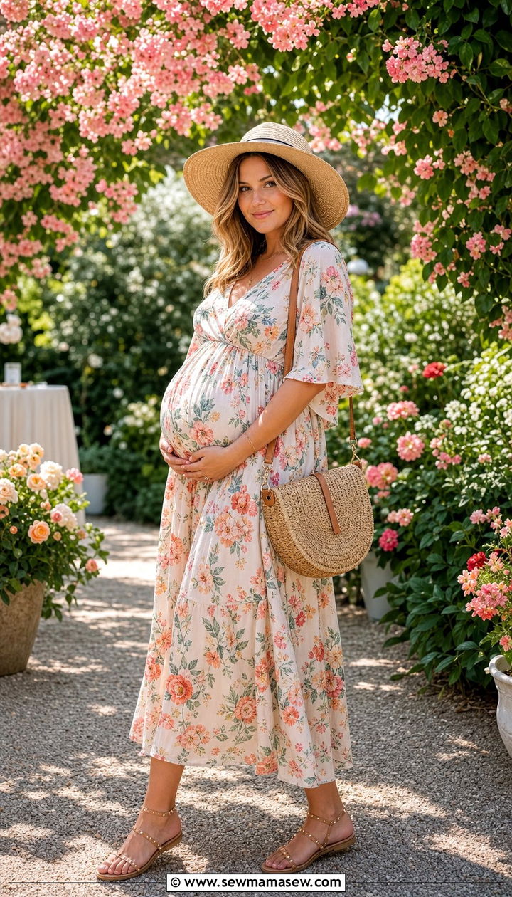 Floral Maxi Dress Outfit - 25 Spring maternity outfit ideas