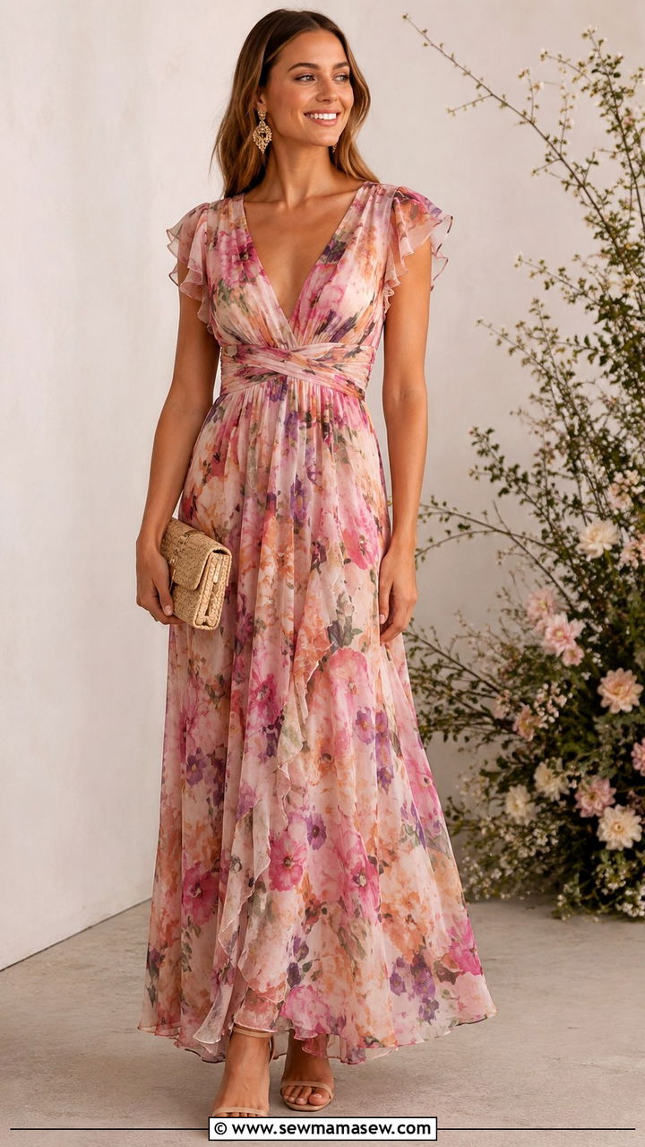 Floral Maxi Dress Wedding Guest Outfit - 25 Wedding guest outfit ideas pinterest