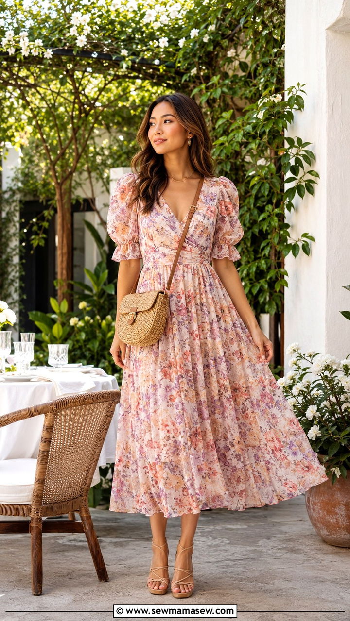 Floral Midi Dress Brunch Outfit 2026 - 30 brunch outfits 2026