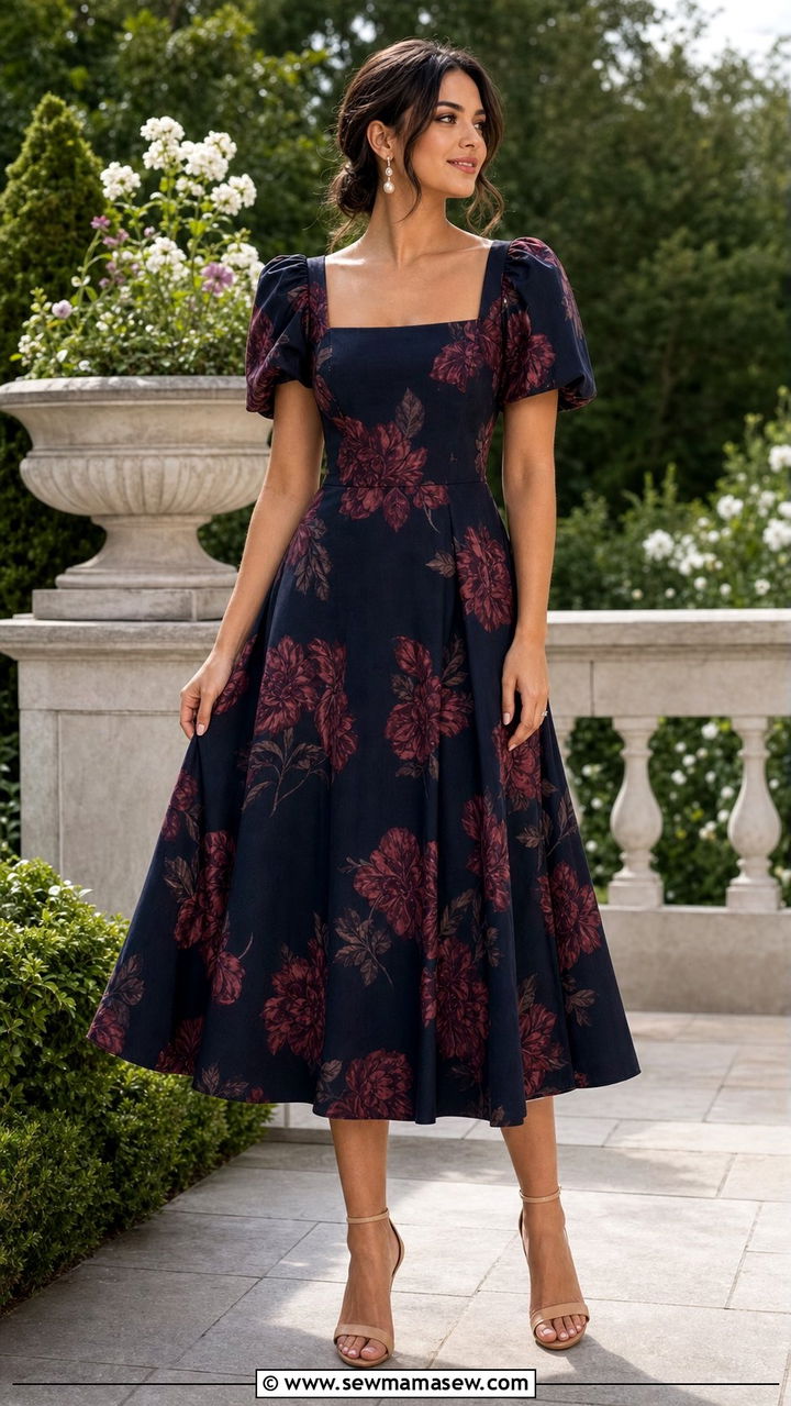 Floral Midi Dress Dinner Outfit - 25 dinner outfits Pinterest