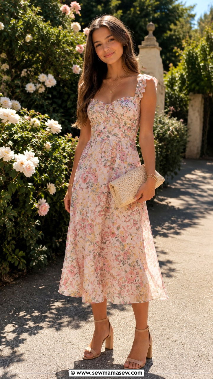 Floral Midi Dress For Teen Wedding Guest - 25 Wedding guest outfit ideas for teen