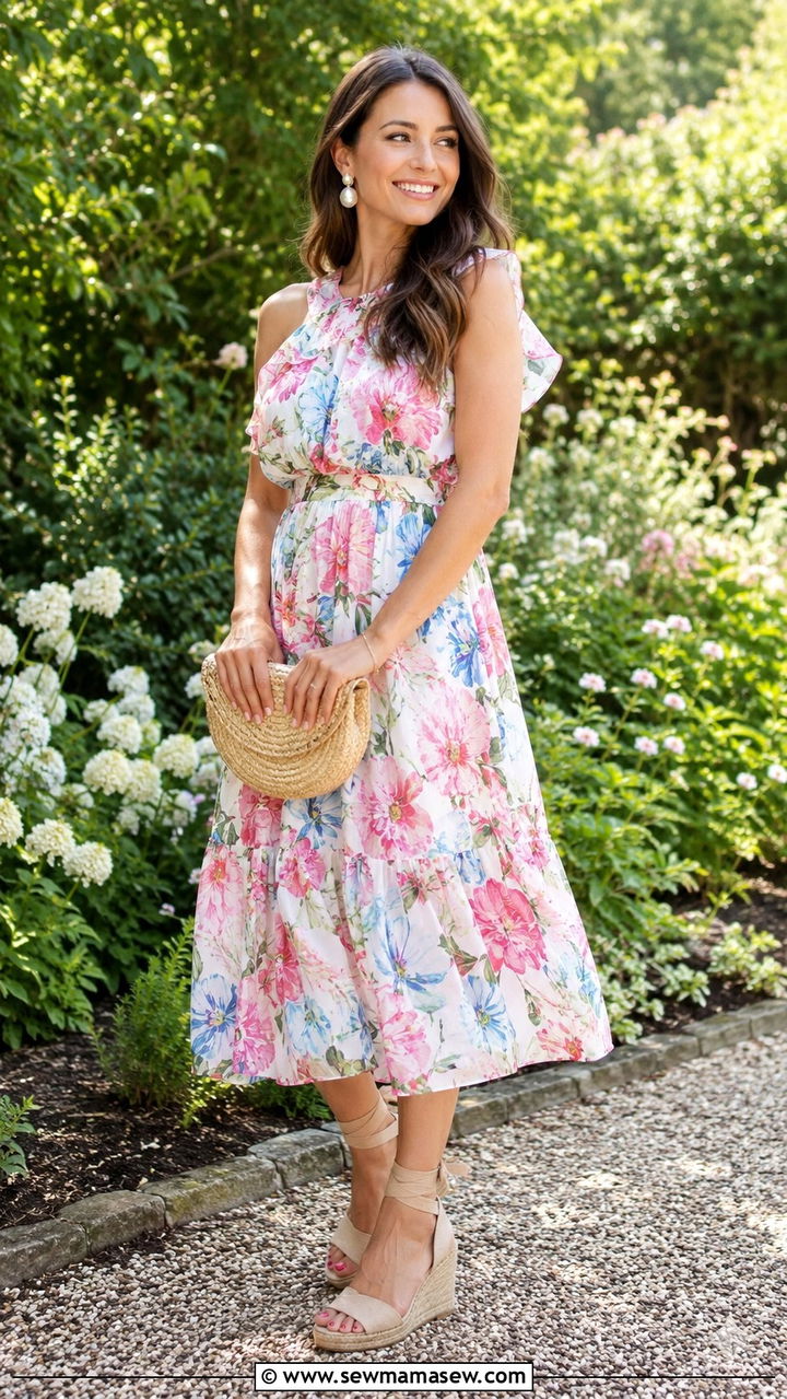 Floral Midi Dress Mid June Outfit - 25 Mid June outfit ideas