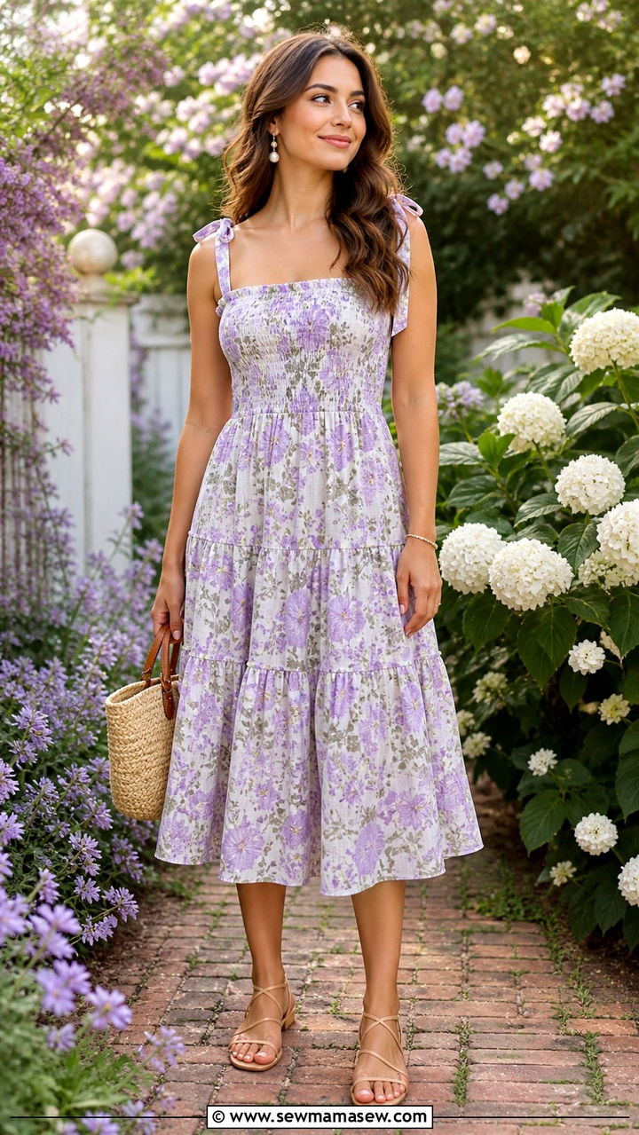 Floral Midi Dress Outfit - 20 30 year old woman outfit ideas