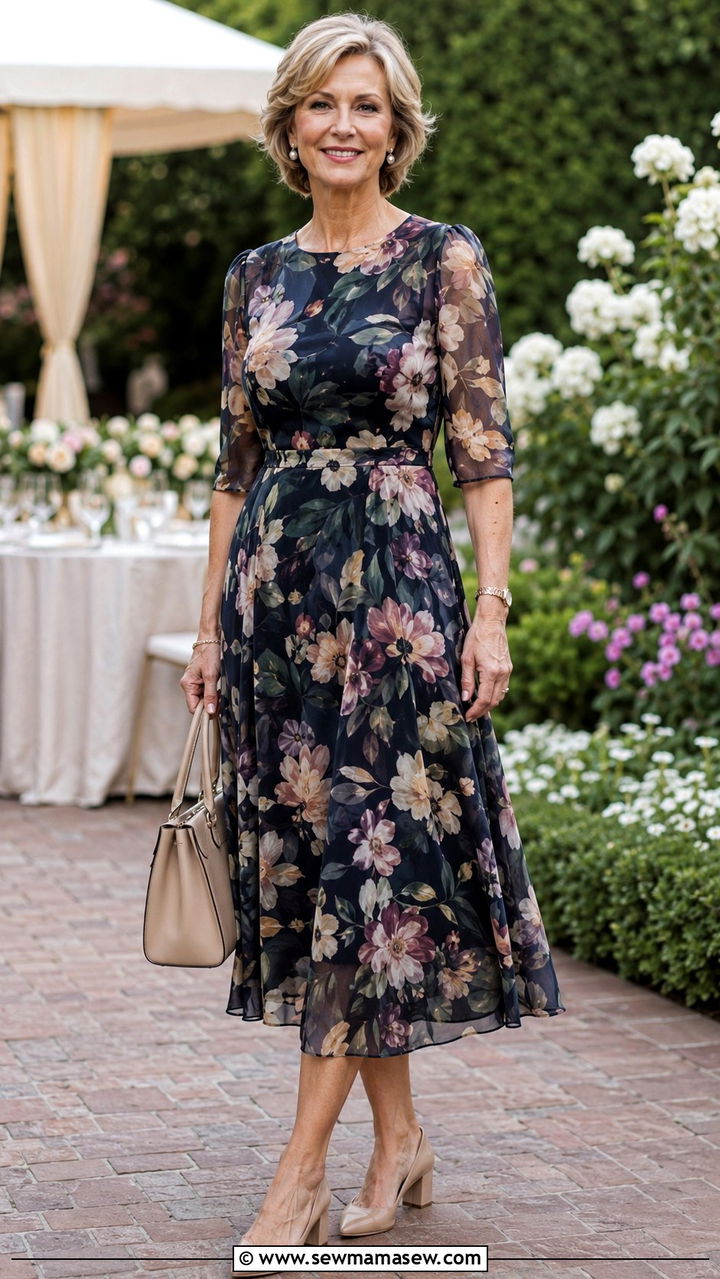 Floral Midi Dress Outfit - 30 Trendy outfit ideas for women over 50