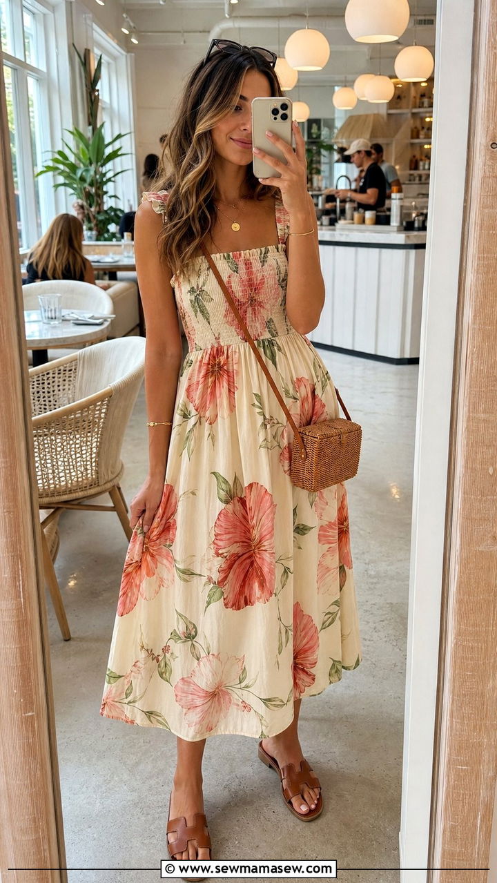 Floral Midi Dress Outfit Summer 2026 - 25 Easy summer outfit ideas 2026