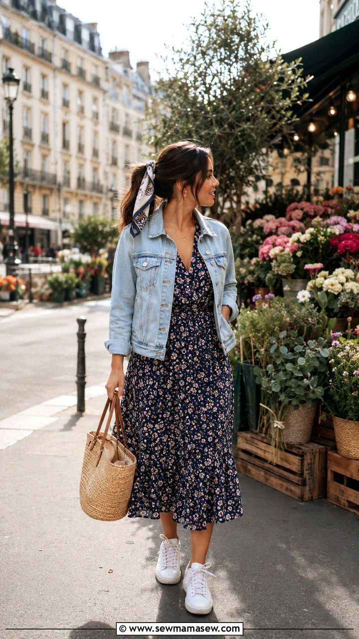 Floral Midi Dress Petite Paris Outfit - 25 Petite outfit ideas for Paris
