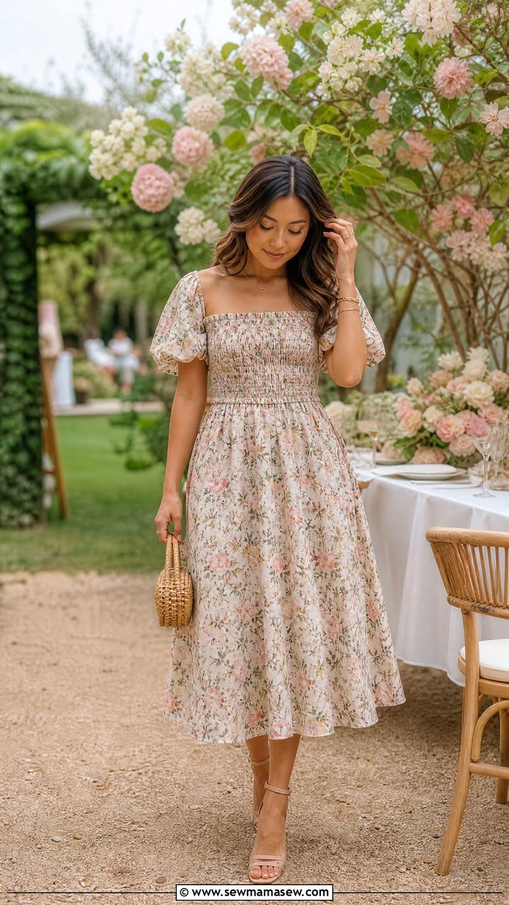 Floral Midi Dress With Strappy Sandals Petite - 25 Petite outfit ideas summer 2026