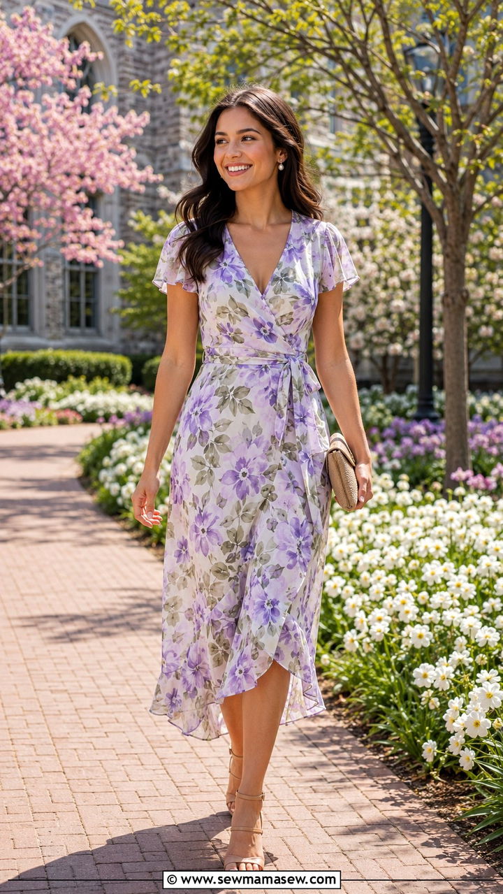 Floral Midi Dress for Graduation - 30 High school graduation outfits