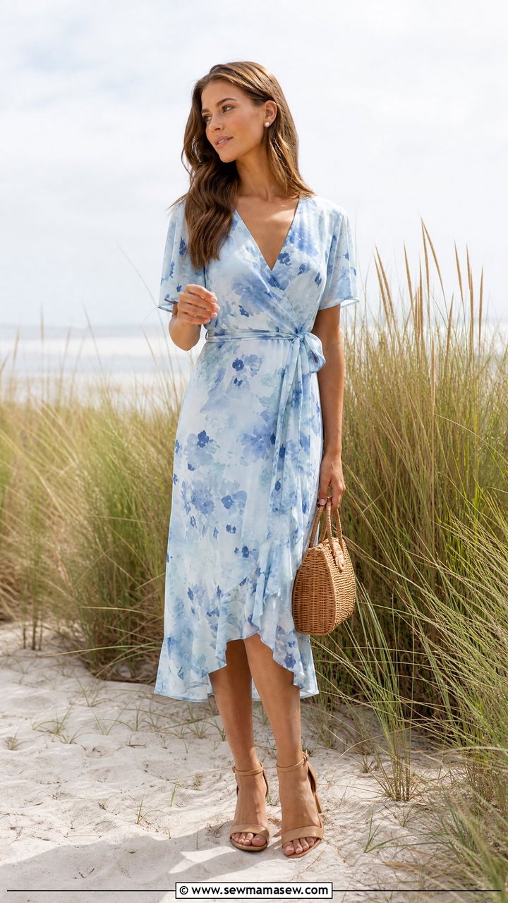Floral Print Dress Beach Photoshoot Outfit - 25 Beach photoshoot outfit ideas 2026