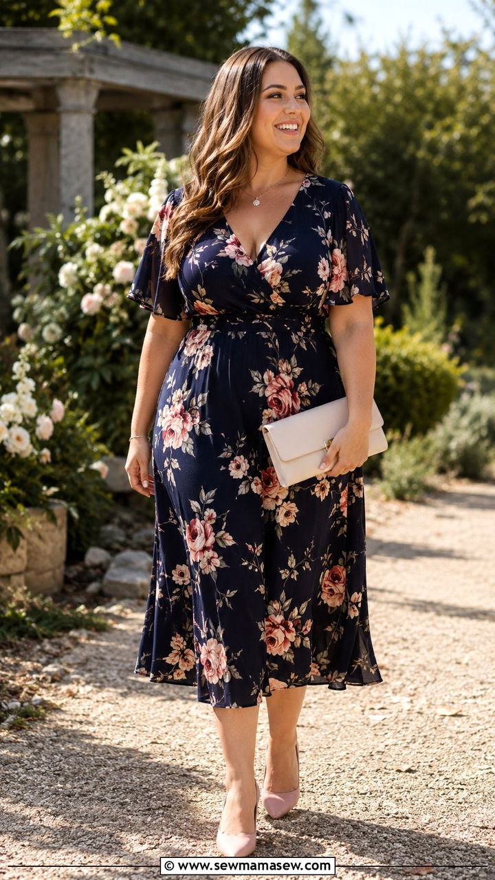 Floral Print Dress Wedding Guest Size 16 - 25 Wedding guest outfit ideas size 16