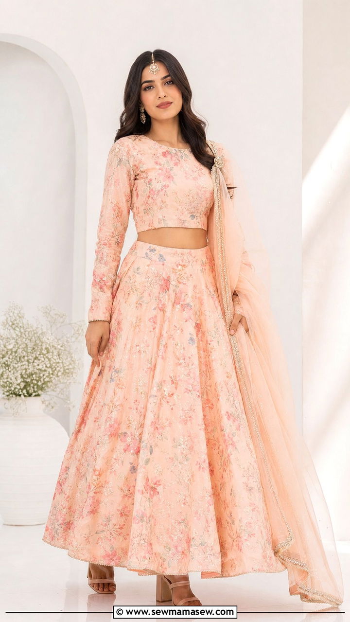 Floral Print Lehenga With Crop Top - 25 Eid outfit ideas Indian