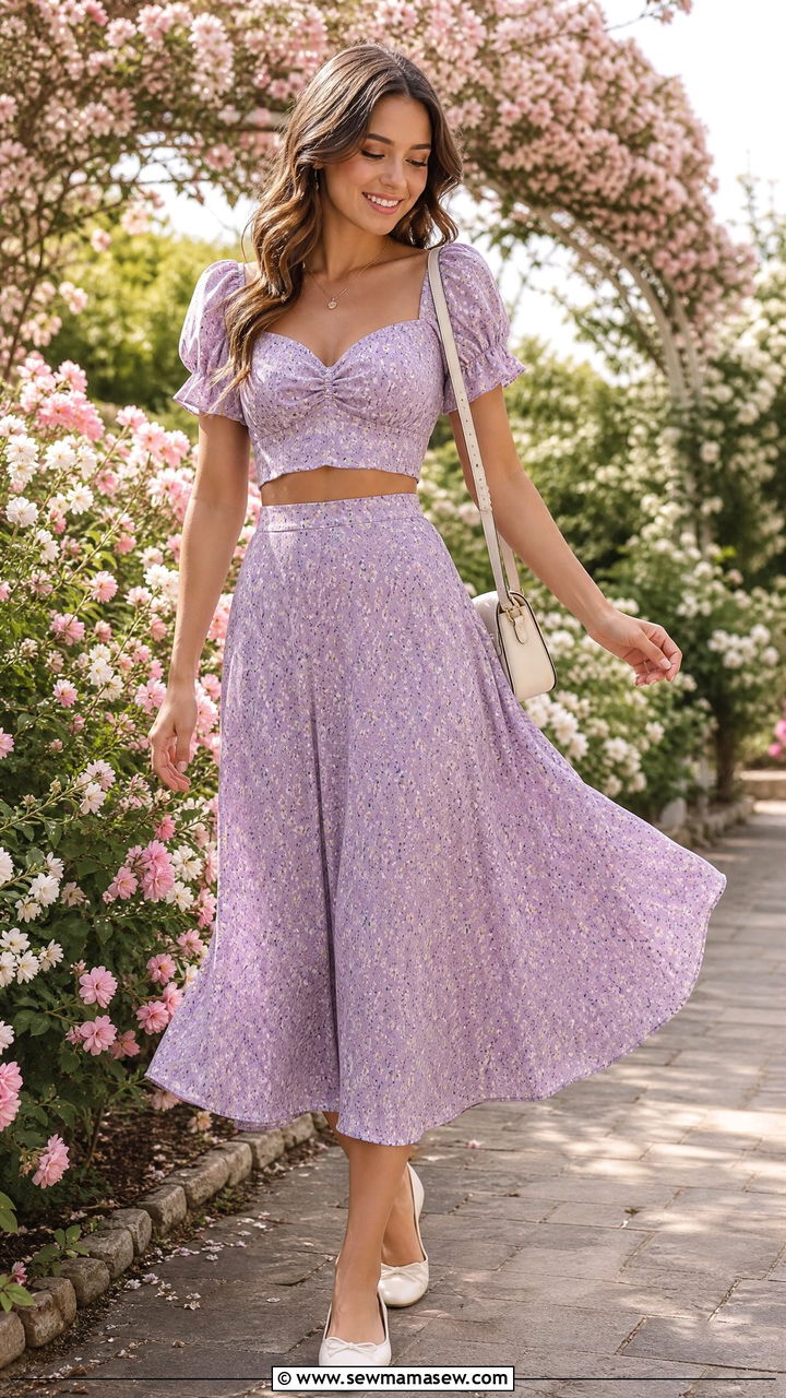 Floral Print Matching Set for Spring Date - 30 Matching set outfit ideas for date casual