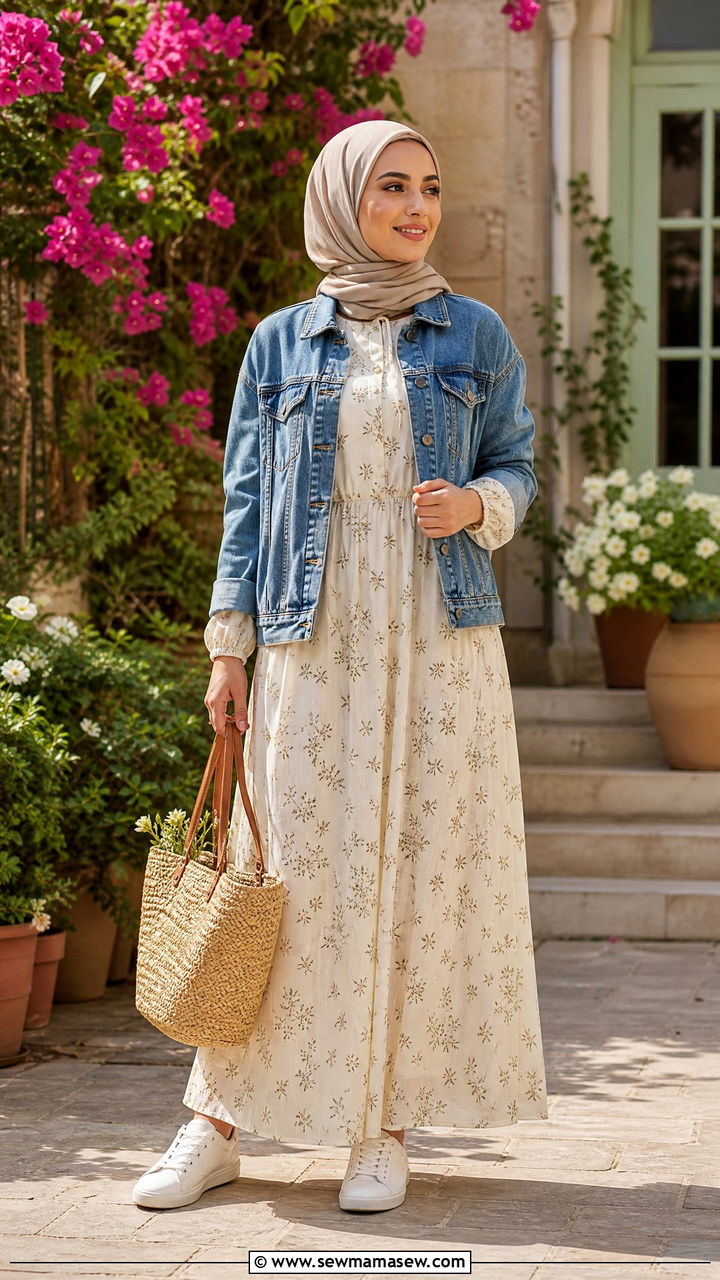 Floral Print Maxi Dress Ramadan Day Outfit - 40 Ramadan outfit ideas