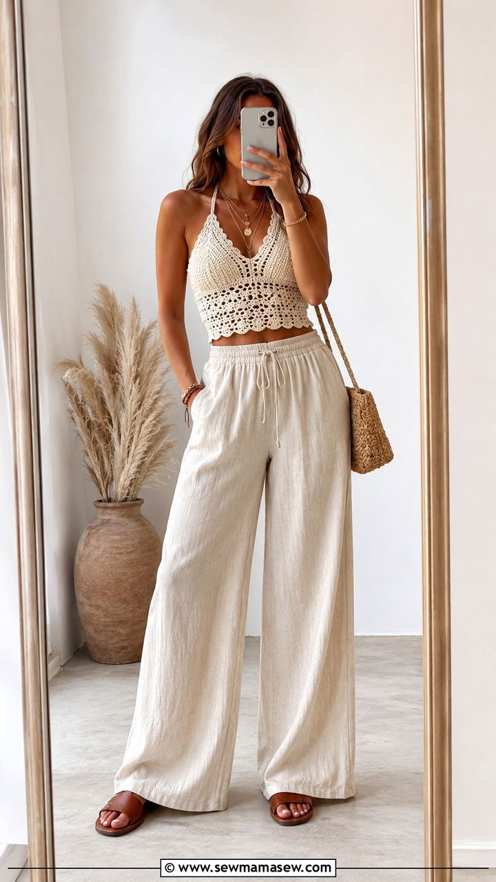 Floral Print Maxi Dress With Straw Hat And Layered Necklaces - 25 Boho outfit ideas with layered necklaces