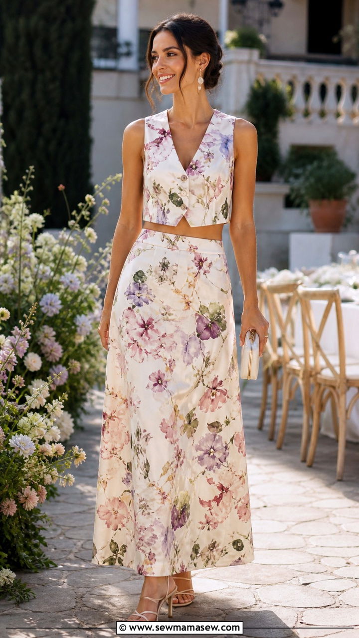 Floral Two Piece Set and Heeled Sandals Spring 2026 - 40 spring outfits 2026