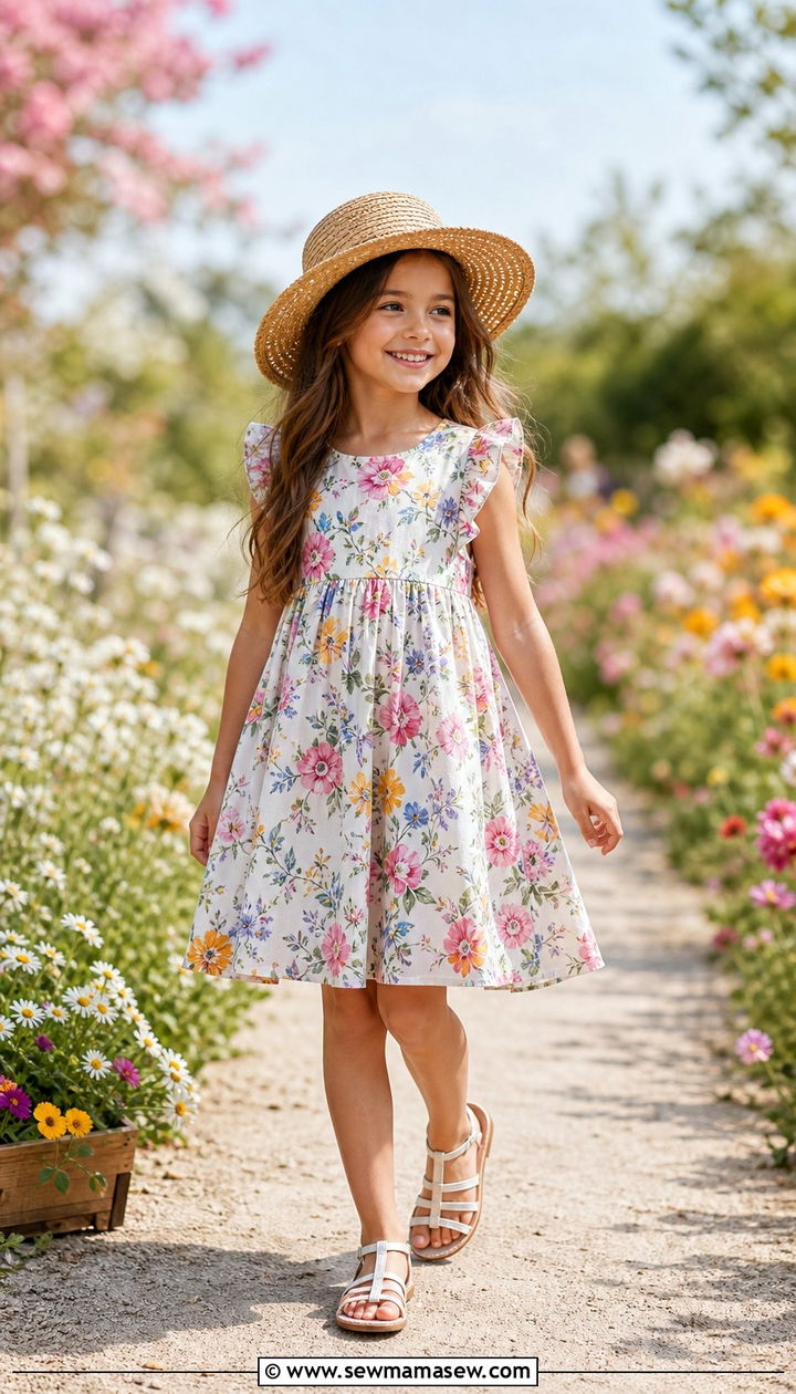 Floral birthday dress for a girl - 35 Birthday outfit ideas for kids