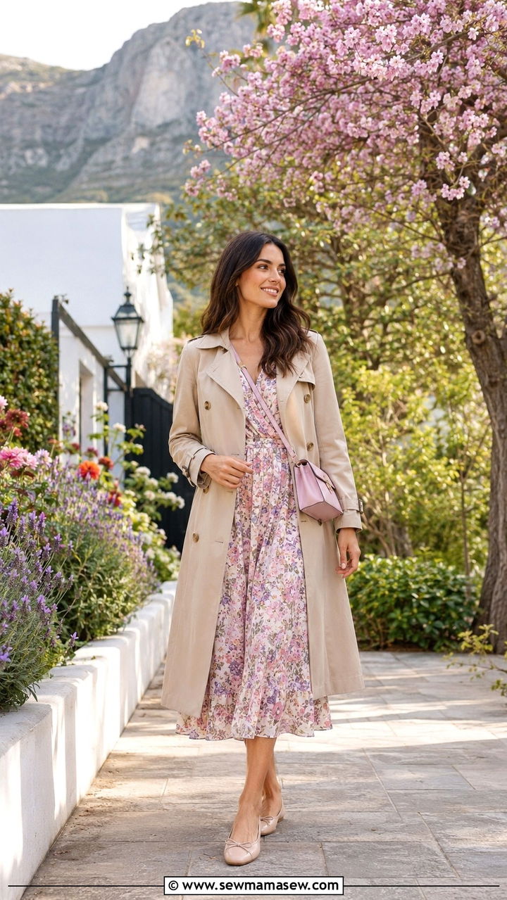Floral midi dress Cape Town spring outfit - 20 Cape Town outfit ideas