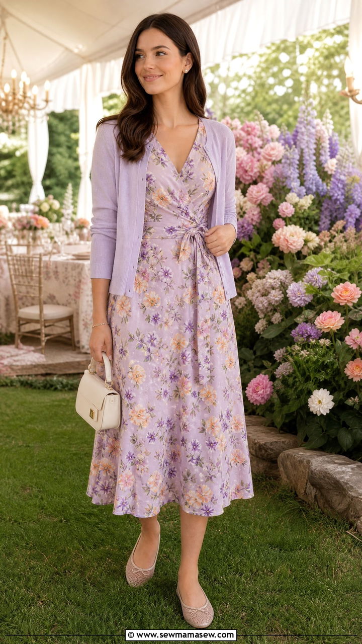 Floral midi dress and ballet flats outfit for late spring - 25 Late spring early summer outfits