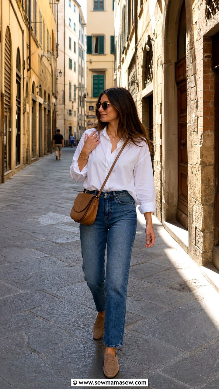Florence casual outfit with straight leg jeans - 40 What to wear in Florence