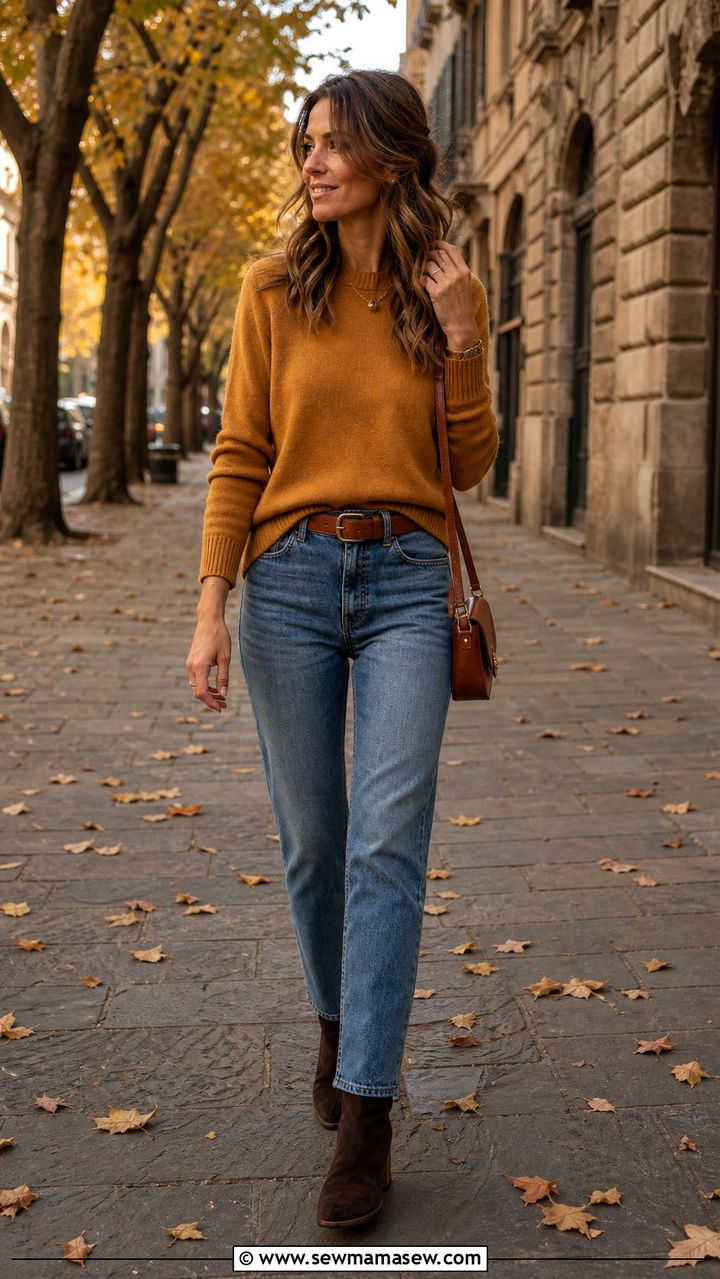 Florence fall ankle boots outfit with cashmere sweater - 40 What to wear in Florence