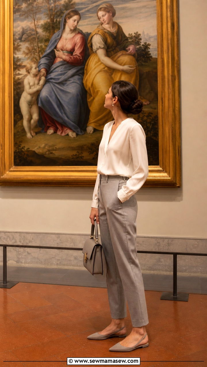 Florence gallery outfit with silk blouse - 40 What to wear in Florence