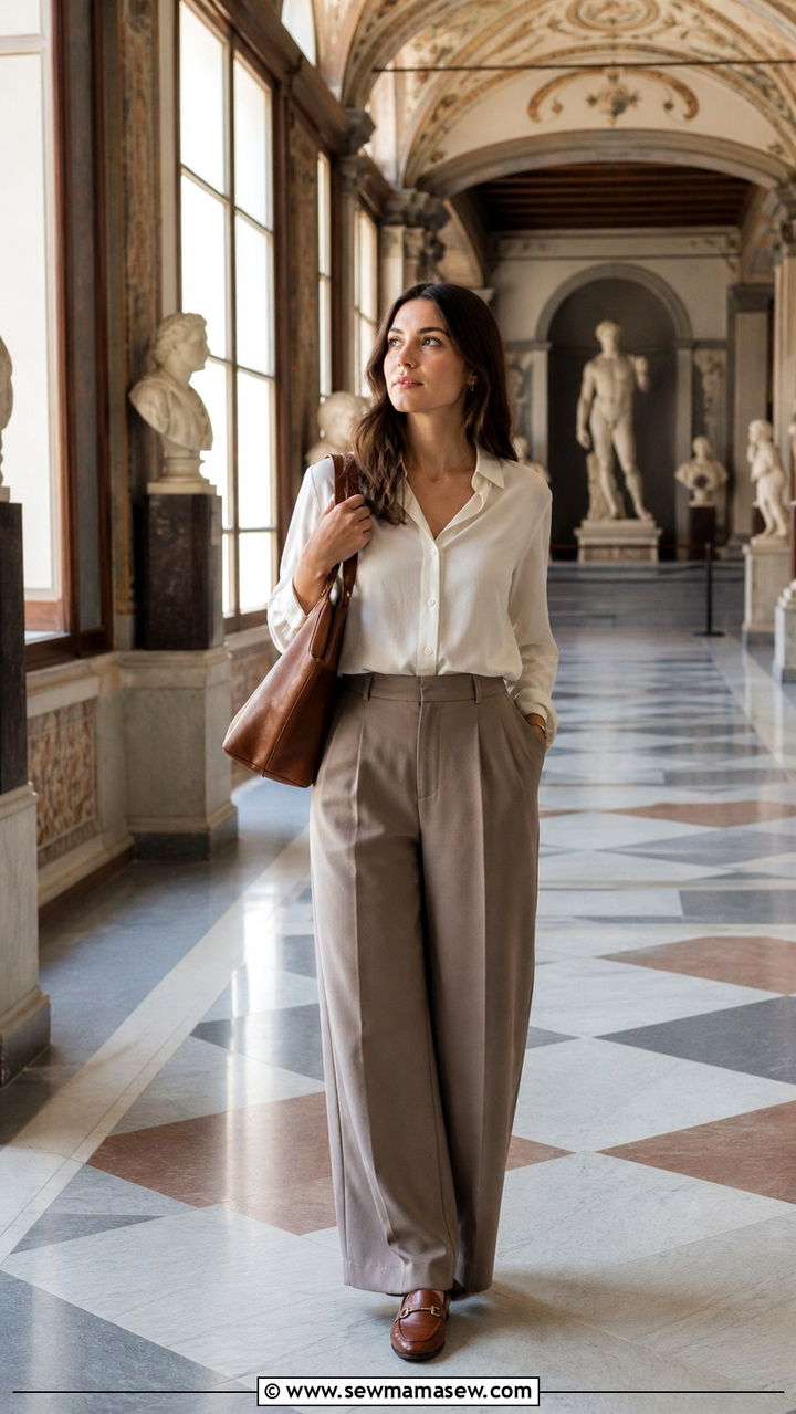 Florence museum outfit with tailored trousers - 40 What to wear in Florence