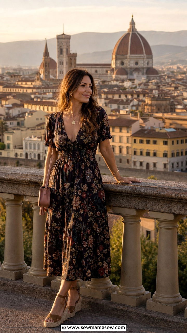 Florence printed dress outfit for photos - 40 What to wear in Florence