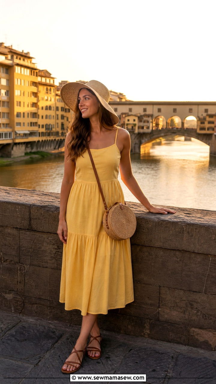 Florence summer dress outfit with strappy sandals - 40 What to wear in Florence