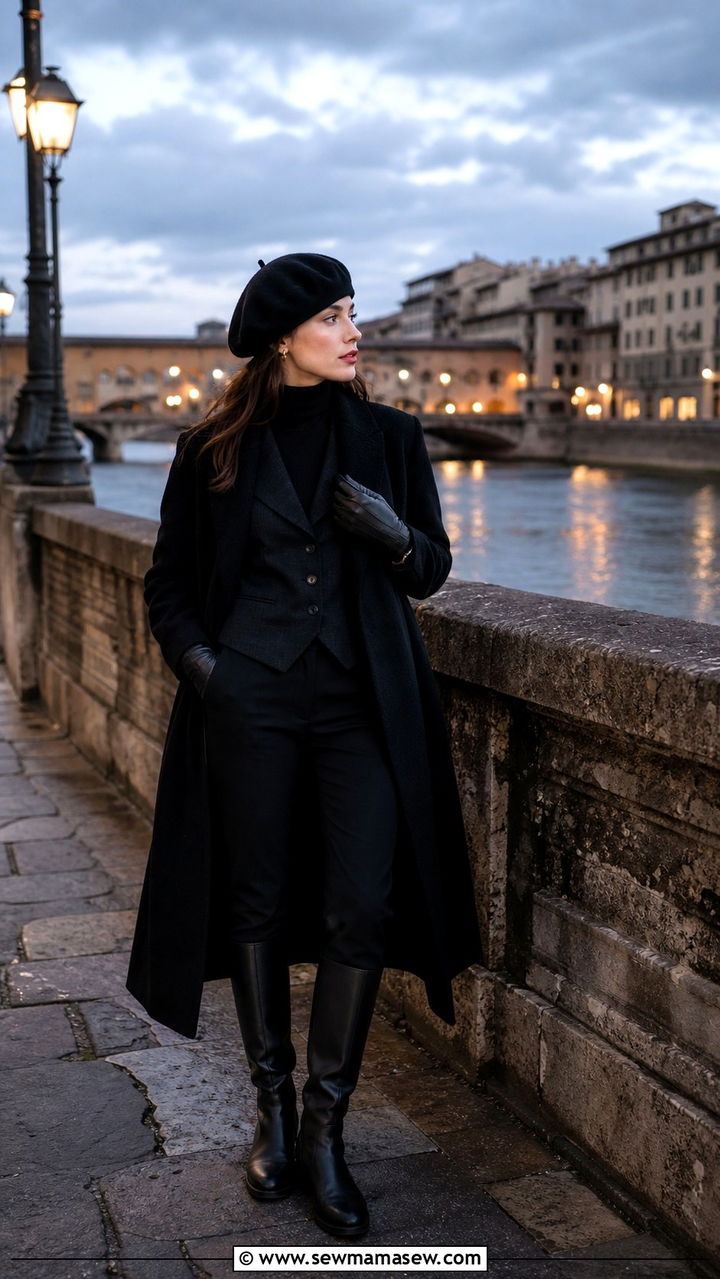 Florence winter layering outfit with turtleneck - 40 What to wear in Florence