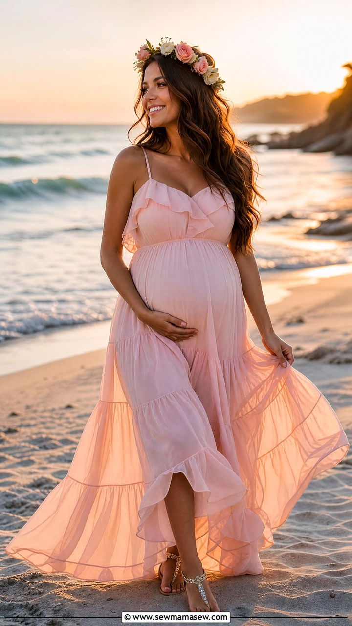 Flowy Chiffon Maxi Dress Gender Reveal - 30 Gender reveal photo outfit ideas