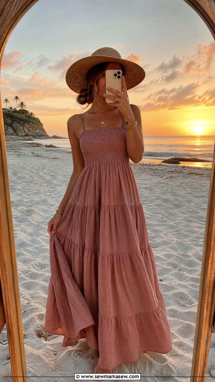 Flowy Maxi Dress Beach Photoshoot Outfit - 25 Beach photoshoot outfit ideas 2026