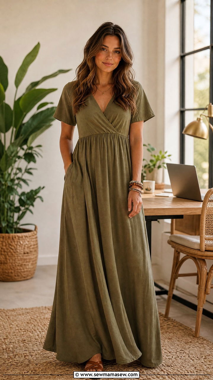 Flowy Maxi Dress Home Office Outfit - 25 Home office outfit ideas