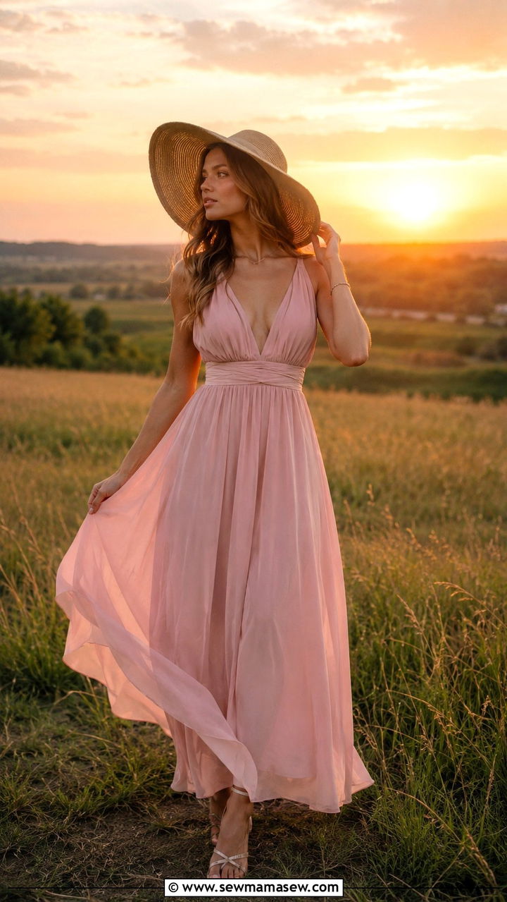 Flowy Maxi Dress Solo Photoshoot Outfit - 30 Solo photoshoot outfit ideas