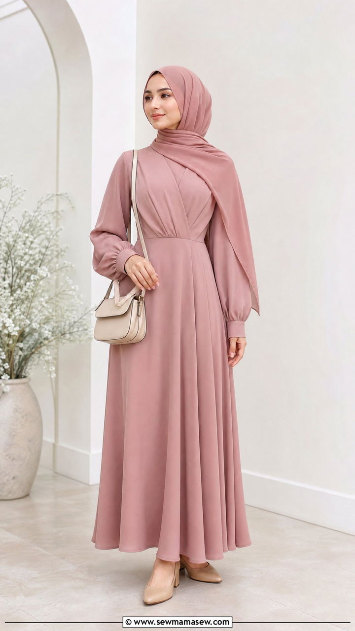 Flowy Maxi Dress With Hijab - 30 Ramadan outfit ideas modest