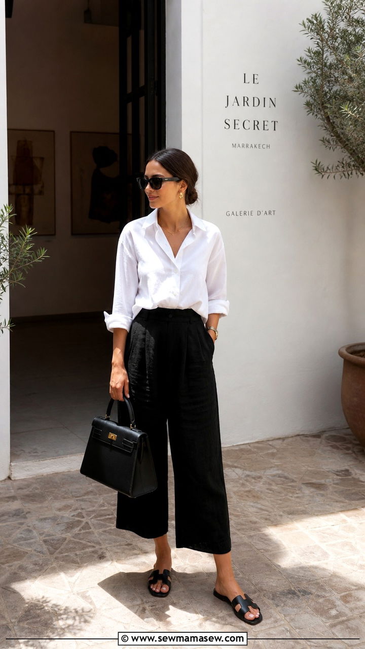 Flowy Maxi Dress With Leather Sandals And A Woven Crossbody Bag - 40 Marrakech outfit ideas